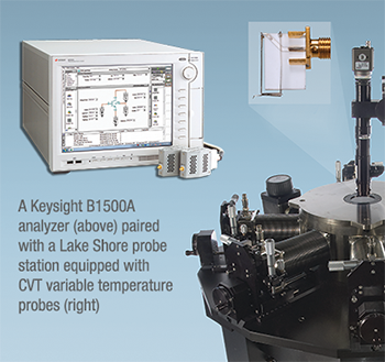 Continuously variable temperature measurements with a Keysight analyzer and a Lake Shore probe station