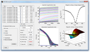 Screenshot of the MCE software